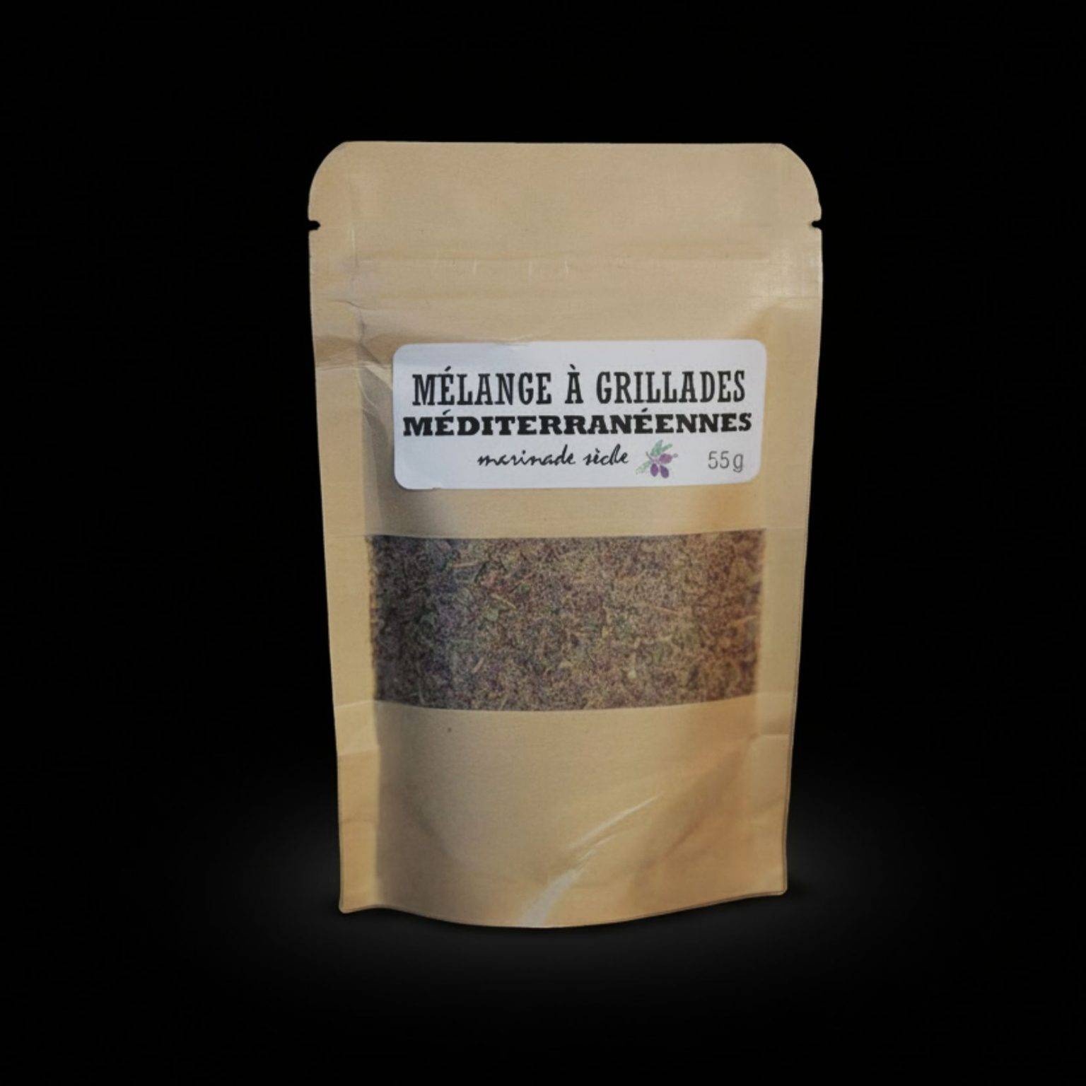 Petit sac d'épices refermable mélange grillades méditerranéennes, marinade sèche