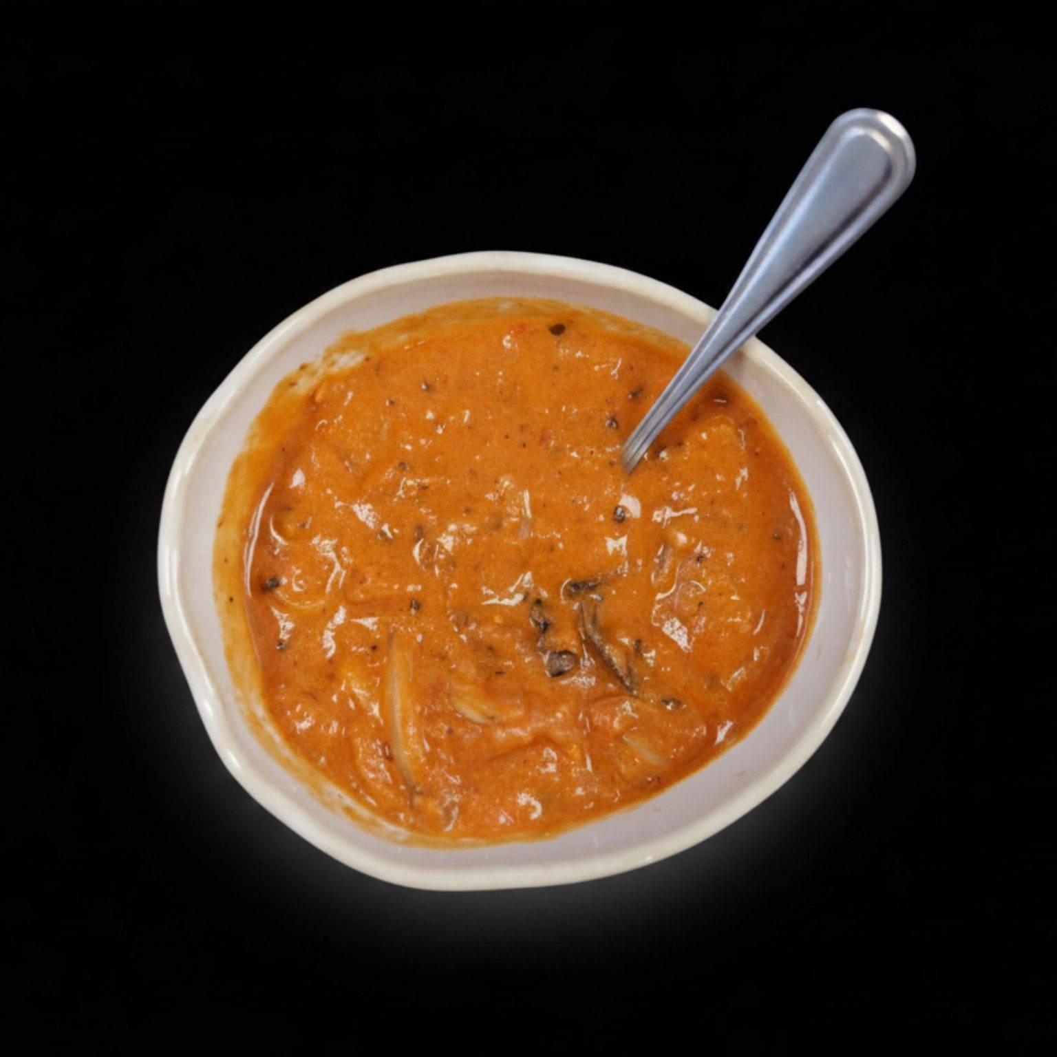 Sauce rosé et saucisse dans un bol
